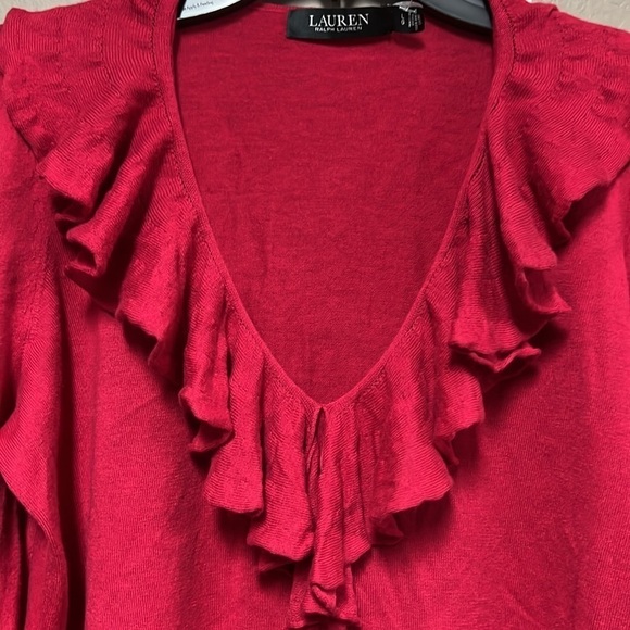 LAUREN Ralph Lauren Ruffle-Trim Jersey Sweater - Picture 5 of 8